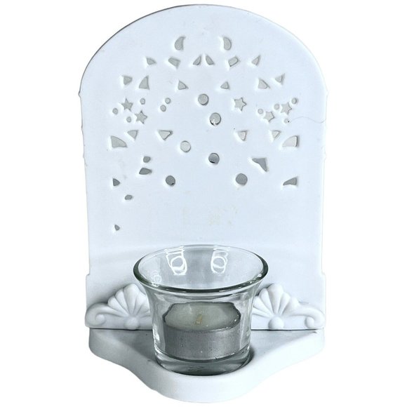 Dept 56 Holiday Silhouette Winter Wonderland Santa Pierced Votive Candle 2001 - Picture 5 of 7